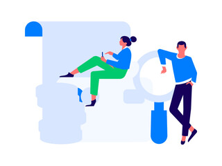 Internet financial management investment flat vector concept operation hand drawn illustration
