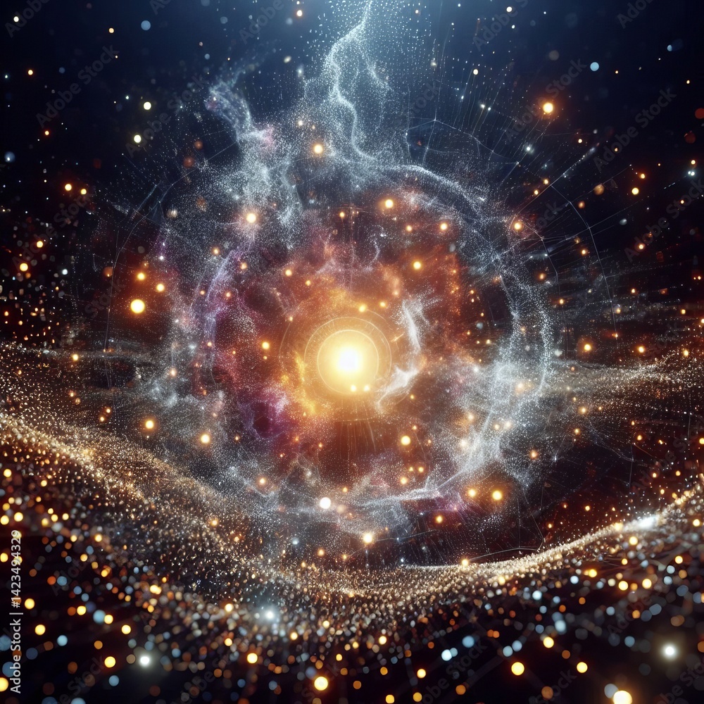 Canvas Prints particle cloud in space infinitely
