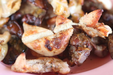 Grilled chicken on plate at a restaurant