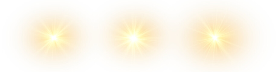 Transparent PNG light effect with sunlight glare, sparkle and glow. Futuristic luxury lens flare, burst, star, neon laser and projection for disco spotlight or abstract stage illustration.