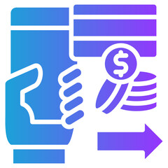 Payment glyph gradient icon