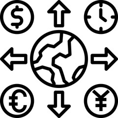 Hourly Rate line icon