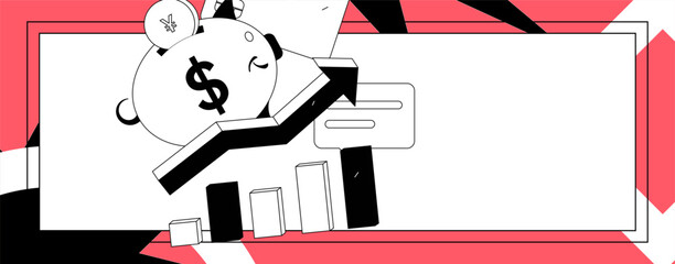 Internet financial management investment flat vector concept operation hand drawn illustration
