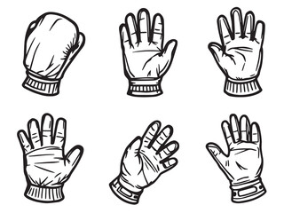 Gloves vector line art illustration