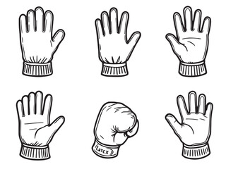 Obraz premium Gloves vector line art illustration
