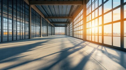 Empty industrial hall construction