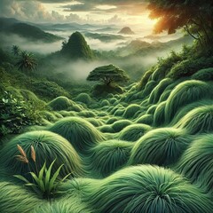 Grass of soft green colors