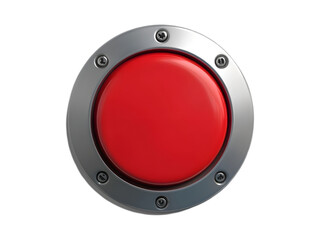 Close-up of Red Panic Button &ndash; Metal Texture