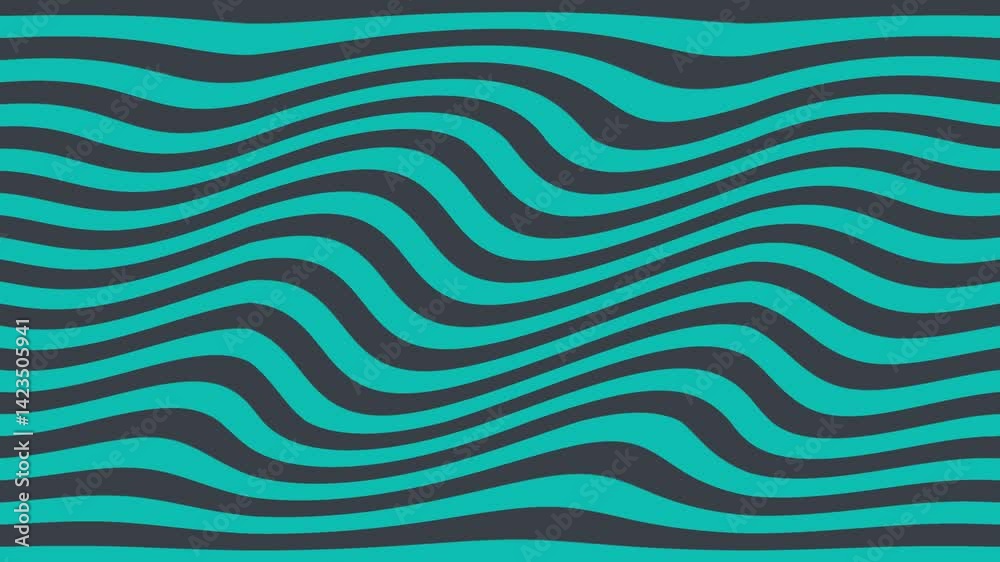 Aufkleber abstract wave pattern in teal and dark tones, creating a dynamic visual flow for design use