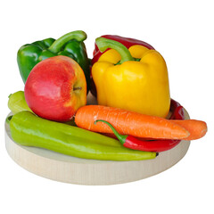 Colorful vegetables on a white background