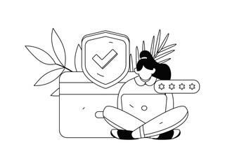 Internet financial management investment flat vector concept operation hand drawn illustration
