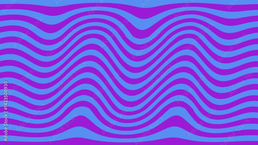 Poster abstract wavy patterns in vibrant blue and purple colors creating a dynamic visual effect