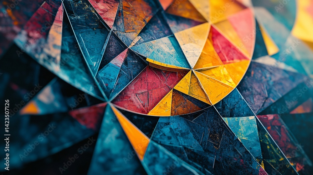 Aufkleber Abstract geometric pattern forming three dimensional shapes