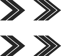 Flat Black Arrow Icons Set – Directional Vector Symbol Collection

