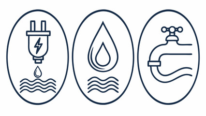 public utilities icon collection set  power  gas  .eps