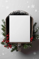 Mailbox adorned with festive greenery and berries, ready for hol