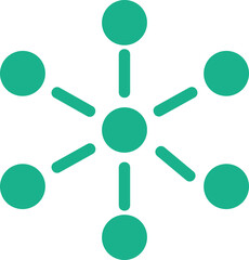 Centralized Network Rounded Shape Fill Icon