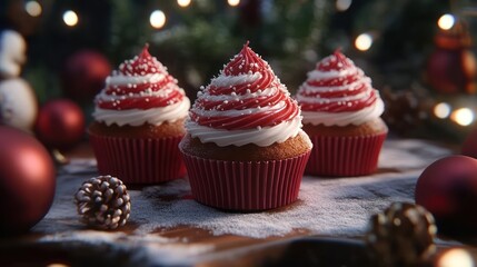 Festive chocolate cupcakes christmas