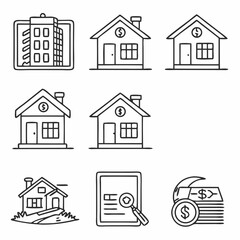 real estate investment line editable icons set pro (1).eps