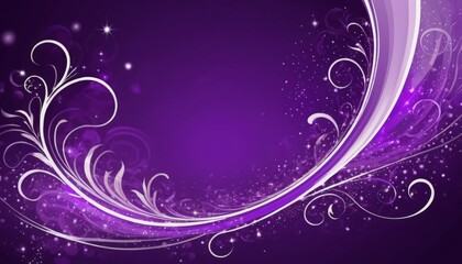 A decorative purple background with swirling floral patterns, creating an elegant and whimsical design. Great for invitations, backgrounds, or artistic projects.