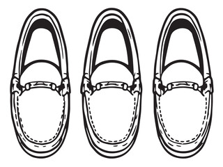 Loafers vector line art illustration