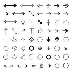 Arrows set of 100 black icons. Arrow icon. Arrow vector collection. Arrow. Cursor. Modern simple arrows. Vector illustration.