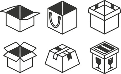 Box Icon Set for Web and App Design. Minimal Box Icons for Packaging and UI. Clean Box Graphics for Digital Projects. Editable Box Icon Pack for Designers. Modern Box Icons for Delivery and Storage