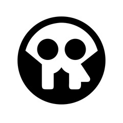 Solid Black Background Image of children logo and icon .