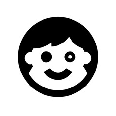 Solid Black Background Image of children logo and icon .