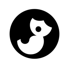 Solid Black Background Image of children logo and icon .