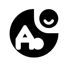 Solid Black Background Image of children logo and icon .