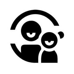 Solid Black Background Image of children logo and icon .