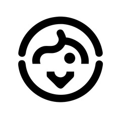 Solid Black Background Image of children logo and icon .