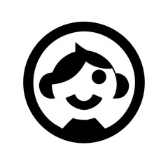 Solid Black Background Image of children logo and icon .