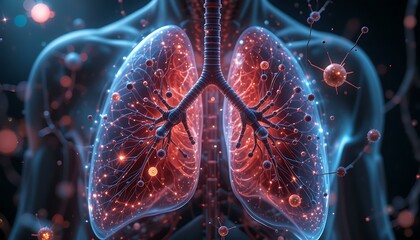 Stunning 3D Render of Lungs: Respiratory System Anatomy & Infection