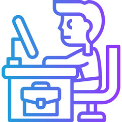 Work line gradient icon