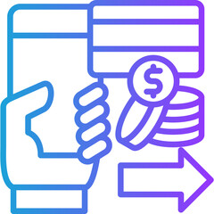 Payment line gradient icon