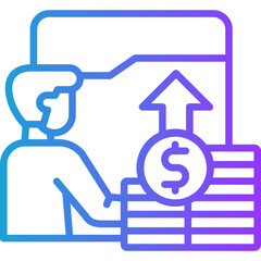 Investment line gradient icon