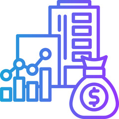 Capital Gains line gradient icon