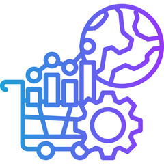 Market Trends line gradient icon