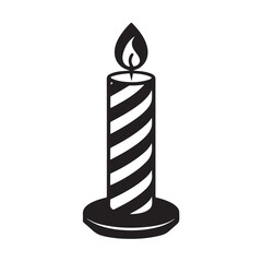 Glowing Christmas candle vector on white background