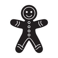 Gingerbread man vector icon for Christmas theme