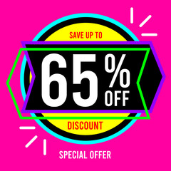65% off sixty five percent off save up to, 65%off special offer 65 % off promotion retail, price, sale, percentage, money, discount, business finance, economy, designs.