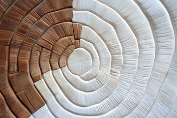 Abstract wood and white texture pattern with concentric circles
