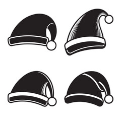 Flat vector illustration of a Santa Claus hat