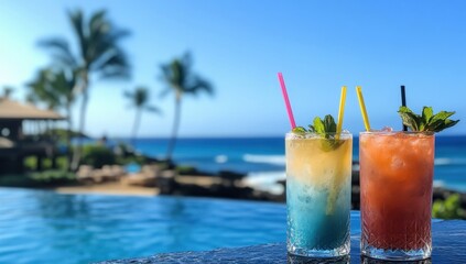 Oceanfront Cocktails by the Pool