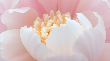 Fototapeta premium Peony flower close-up. Huge delicate petals. Generative AI