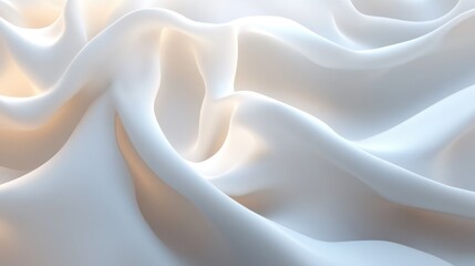 Obraz premium White fabric, flowing folds, soft light, background blur, textile design