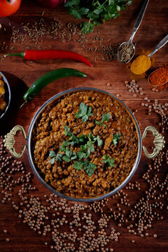 Lentil dal on an Indian plate
