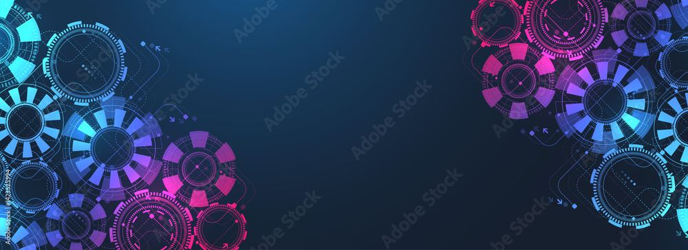 Poster digital tech motherboard texture design. creative idea banner concept for internet technology. softw